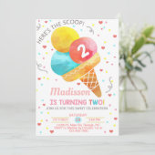 Ice crème hier is de tweede verjaardag van het sco kaart (Staand voorkant)