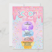 Ice crème hier is de tweede verjaardagsuitnodiging kaart (Voorkant)