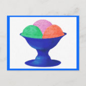 Ice crème in blue bowl party uitnodigingen briefka (Voorkant)