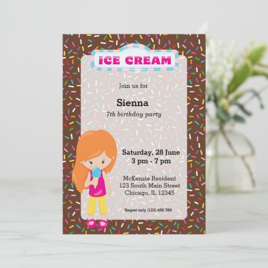 Ice crème kaart (Staand voorkant)