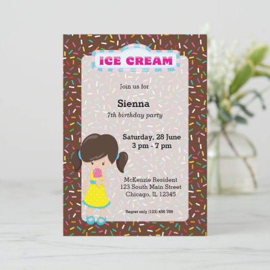 Ice crème kaart (Staand voorkant)