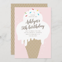 Ice crème kind roze verjaardagsfeestje