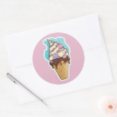 Ice crème-kool ronde sticker (Envelop)