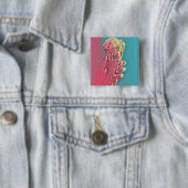 Ice crème, kunstwerk vierkante button 5,1 cm (In situ)
