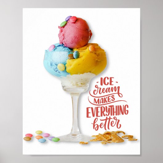 Ice crème maakt alles beter voor de keuken | Bar Poster (Voorkant)