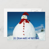 "Ice crème maakt mijn kont groot!" Briefkaart (Voorkant / Achterkant)