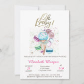 Ice crème Macaroons Oh Baby Summer Baby shower Kaart (Voorkant)