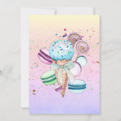 Ice crème Macaroons Oh Baby Summer Baby shower Kaart (Achterkant)