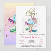 Ice crème Macaroons Oh Baby Summer Baby shower Kaart (Voorkant / Achterkant)