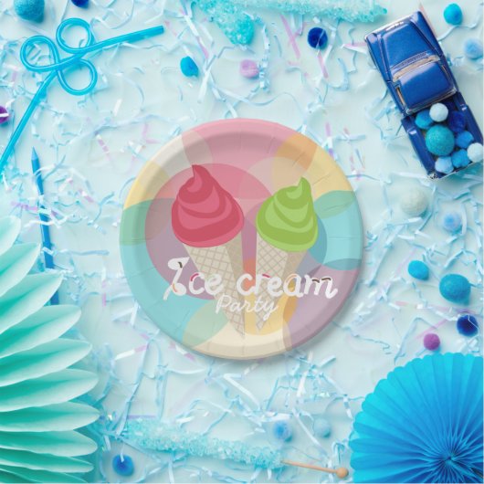 Ice crème papieren bordje (Feest)