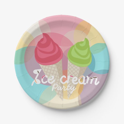 Ice crème papieren bordje (Voorkant)