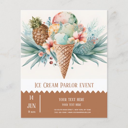 Ice crème parlor flyer (Voorkant)