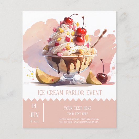 Ice crème parlor flyer (Voorkant)