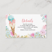 Ice crème pastel Details Baby shower Invoegen Kaar Informatiekaartje (Voorkant)