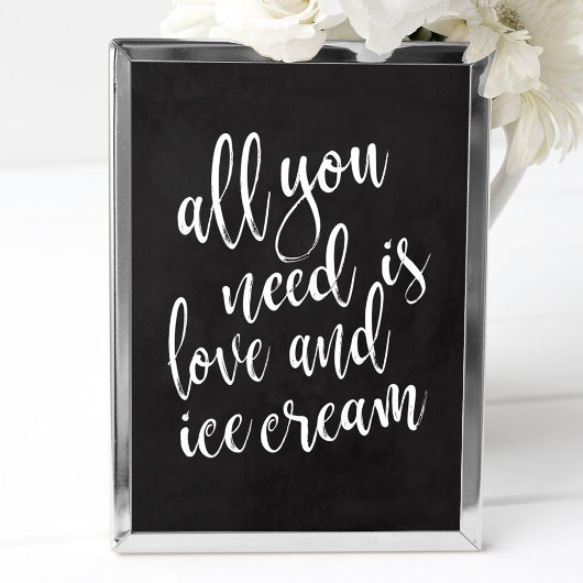 Ice crème station chalkboard 8x10 wign-bord poster