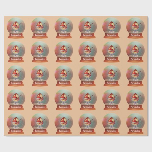 Ice crème sundae snow wereldbol inpakpapier (Vlak)