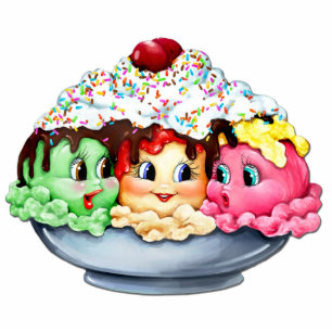 Ice crème sundae "Wat is de nieuwste SCOOP?" Fotobeeldje Magneet