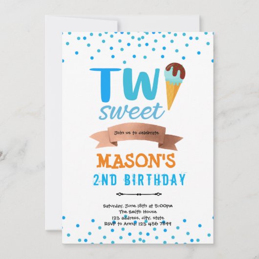 Ice crème twee zoete jongen kaart (Voorkant)