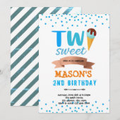 Ice crème twee zoete jongen kaart (Voorkant / Achterkant)