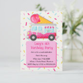 Ice crème, verjaardagsfeest op zoete feestdag kaart (Staand voorkant)