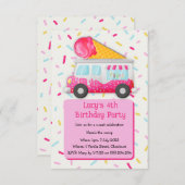 Ice crème, verjaardagsfeest op zoete feestdag kaart (Voorkant / Achterkant)