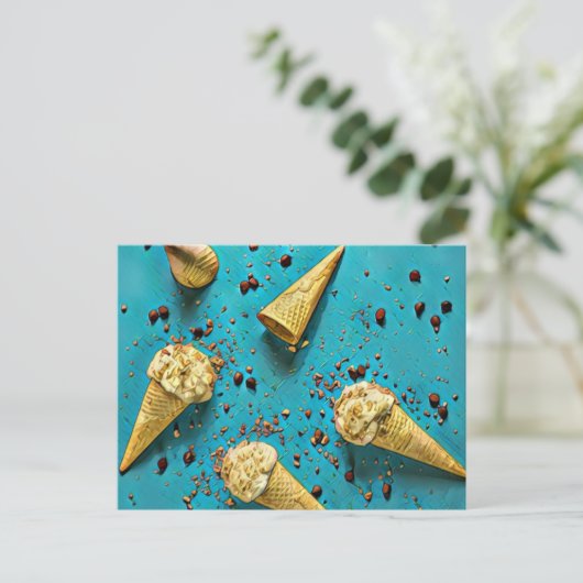 Ice crème wafelpitten briefkaart (Staand voorkant)