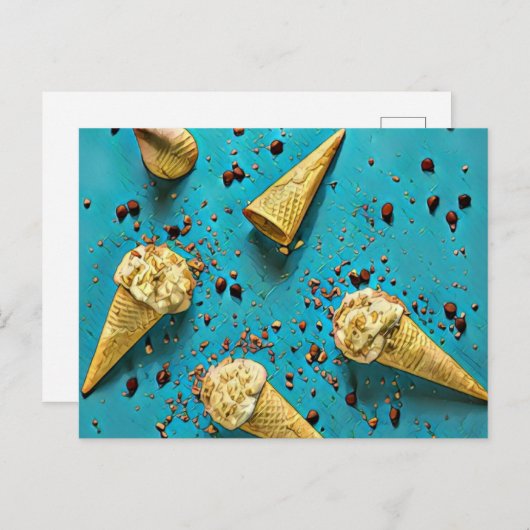 Ice crème wafelpitten briefkaart (Voorkant / Achterkant)