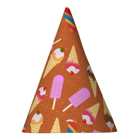 Ice crème zomerpatroon Birthday Party Feesthoedjes (Rechts)