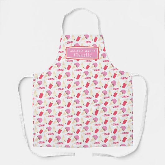Ice crèmezetster, gepersonaliseerd lolly cons patr schort (Voorkant)
