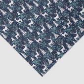 Ice Crystal Christmas Deer Blauwgroen Tissuepapier (Detail)