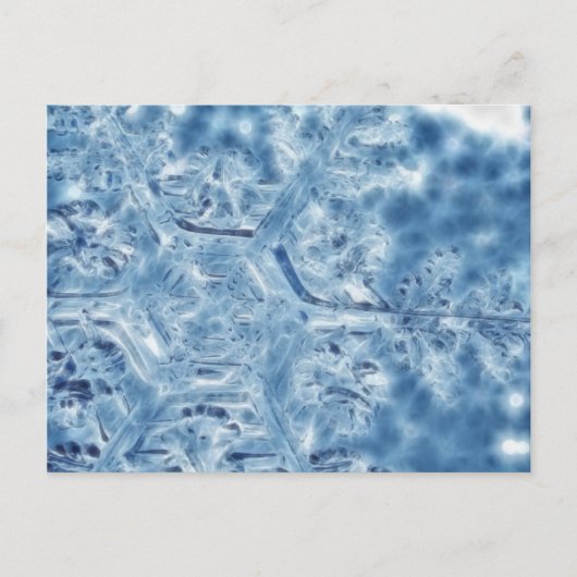 Ice Crystal Fractal Snowflake, bevroren Briefkaart (Voorkant)