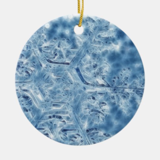 Ice Crystal Fractal Snowflake, bevroren Keramisch Ornament (Voorkant)
