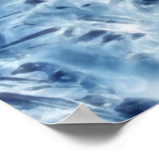 Ice Crystal Fractal Snowflake, bevroren Poster (Hoek)