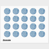 Ice Crystal Fractal Snowflake, bevroren Ronde Sticker (Vel)