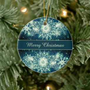 Ice Crystal Holiday Keramisch Ornament