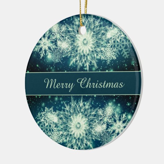 Ice Crystal Holiday Keramisch Ornament (Links)