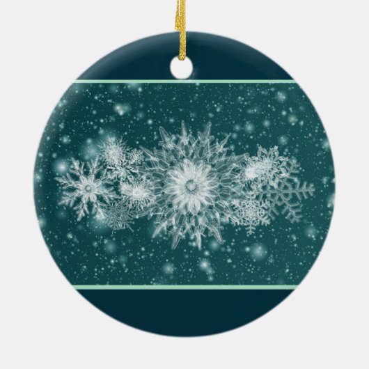 Ice Crystal Holiday Keramisch Ornament (Achterkant)