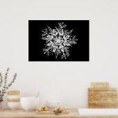 Ice crystal snowflak poster (Keuken)