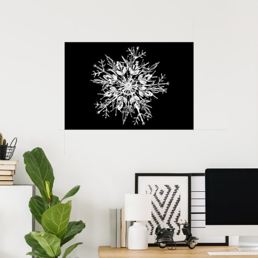 Ice crystal snowflak poster (Thuiskantoor)