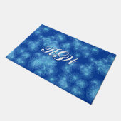 Ice Crystal Starbursts, Deep Blue met Monogram Deurmat (Schuin)