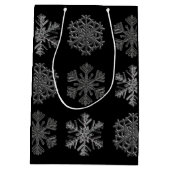  Ice Crystals Elegant Kerstmis, op maat gemaakt Medium Cadeauzakje (Achterkant)