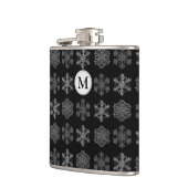 Ice Crystals Elegant Pattern Monogram Heupfles (Links)