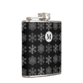 Ice Crystals Elegant Pattern Monogram Heupfles (Rechts)