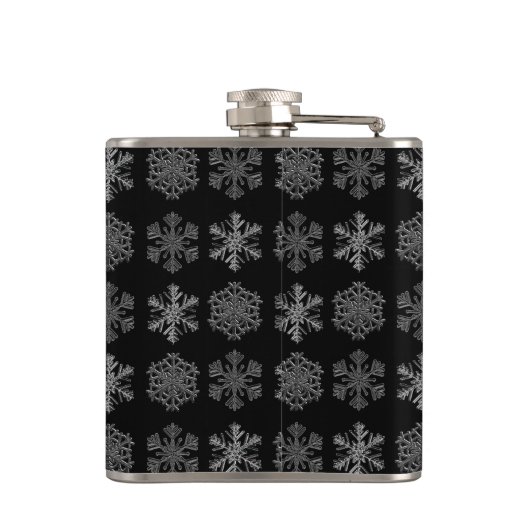  Ice Crystals Elegant Pattern Monogram Heupfles (Achterkant)