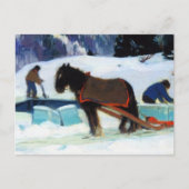 Ice Cutting, Clarence Gagnon Feestdagenkaart (Voorkant)