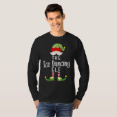 Ice Dancing Elf Groep Kerst Pyjama Party T-shirt (Voorkant volledig)