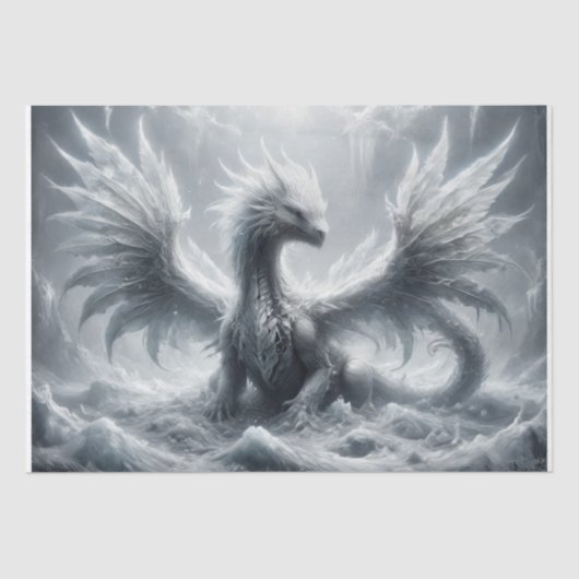 Ice Dragon -Decoupage- Tissuepapier (Voorkant)