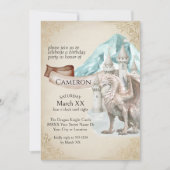 Ice Dragon en Castle Fantasy Party Kaart (Voorkant)