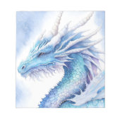 Ice Dragon in Light Blue Waterverf Notitieblok (Voorkant)