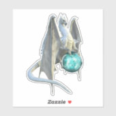 Ice Dragon Sneeuw Winter glazen bol Sticker (Vel)